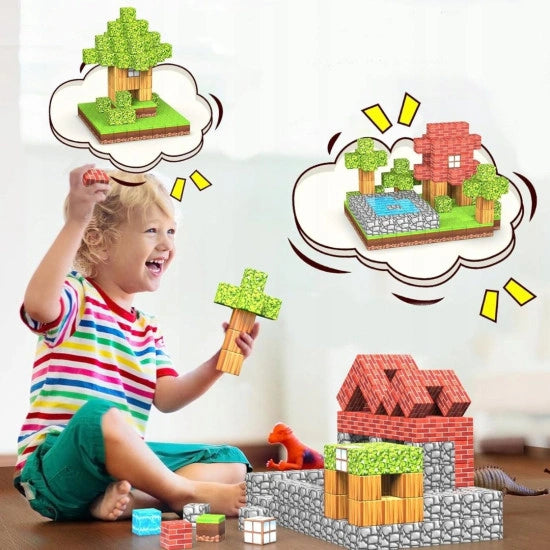 Set Blocuri Magnetice Minecraft 3D