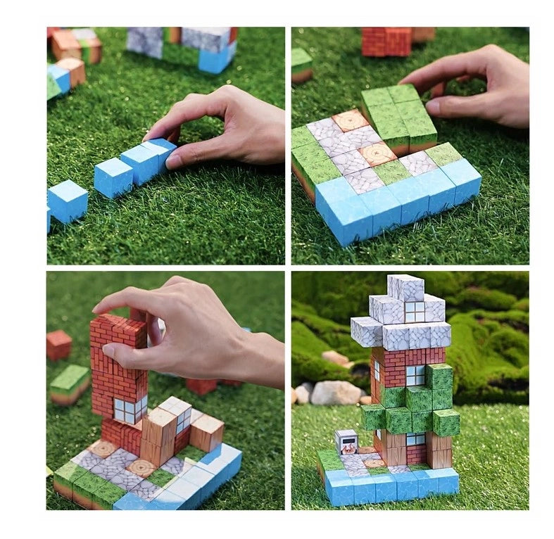 Set Blocuri Magnetice Minecraft 3D